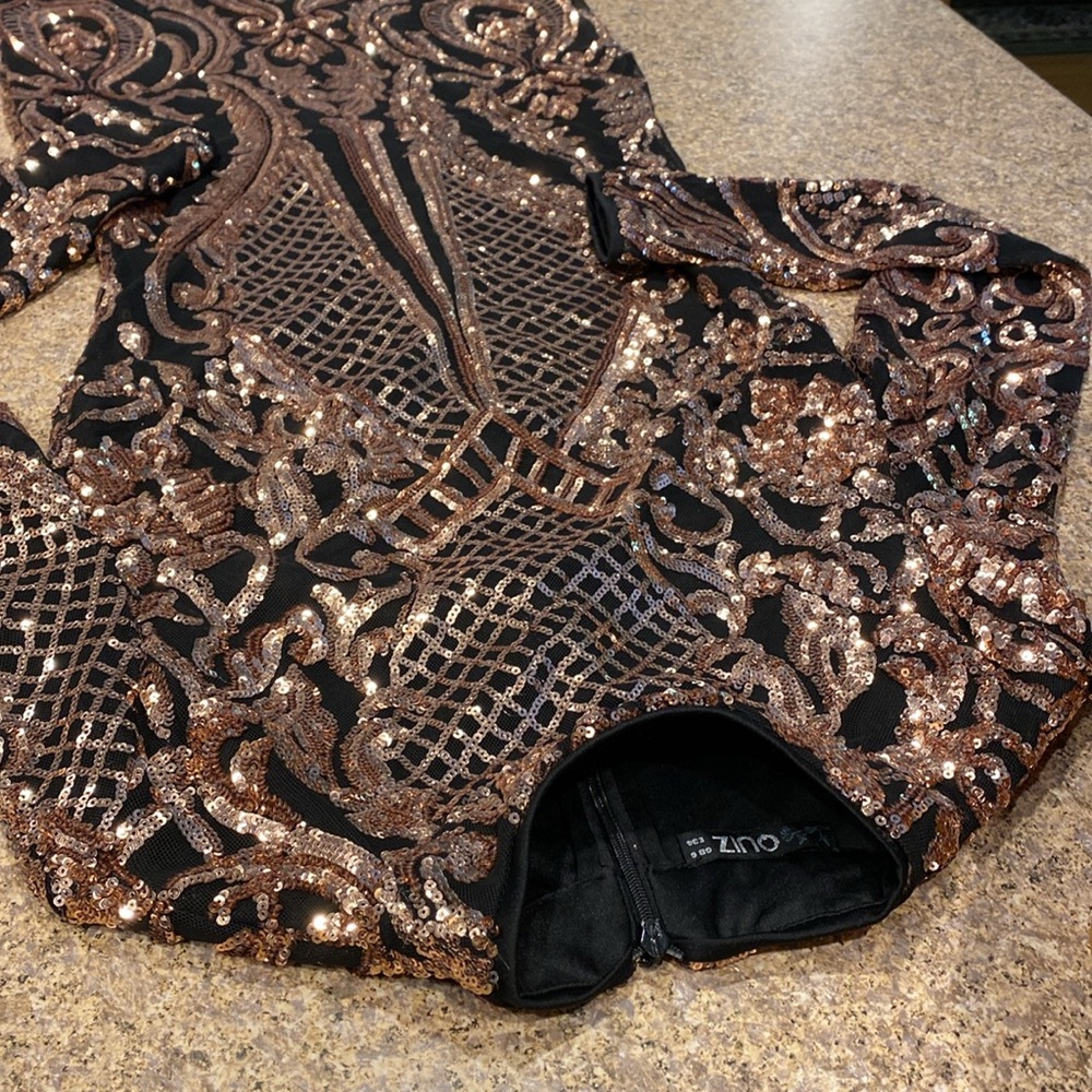 Quiz Sequin Mini Dress Euro 34 GB6 Possibly US Size XS - Picture 6 of 17